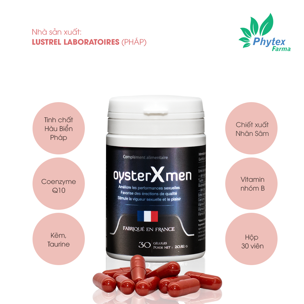 Viên uống hỗ trợ bổ thận, tang cường sinh lý nam Oyster Xmen (Hộp 30 viên)